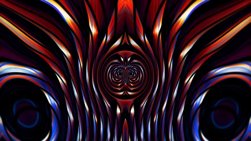 fractal, tangled, wavy, colorful, abstraction, 4k