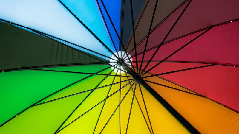 umbrella, colorful, bright, design, mechanism, 4k