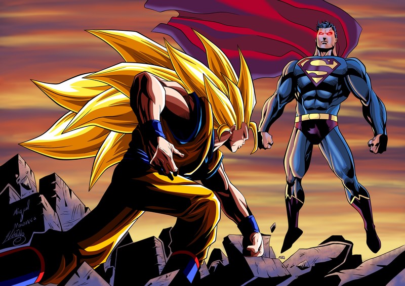 goku, superman, hd, 4k, artwork, artist, deviantart, digital art, superheroes