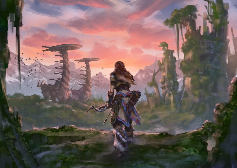 aloy, horizon zero dawn, games, pc games, xbox games, ps games, 4k, hd, digital art, artist, artwork, deviantart