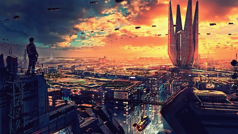 cityscape, artist, artwork, digital art, hd, 4k
