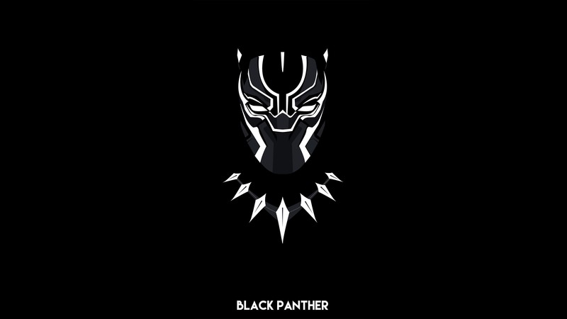 black panther, minimalism, 4k, artwork, artist, artstation, superheroes