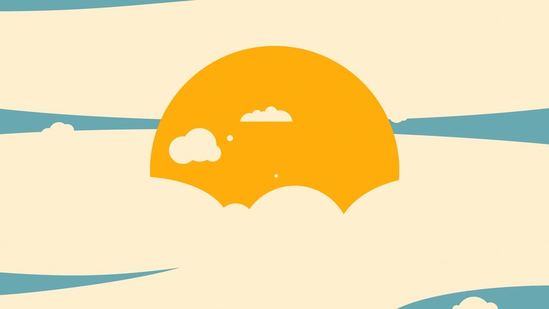 sun, clouds, minimalism, artist, artwork, digital art, hd, 4k, deviantart