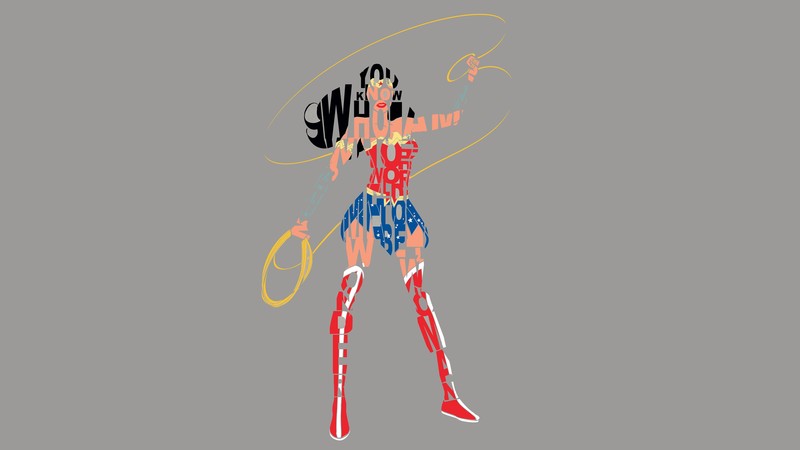 wonder woman, typography, 4k, hd, artist, artwork, digital art, superheroes