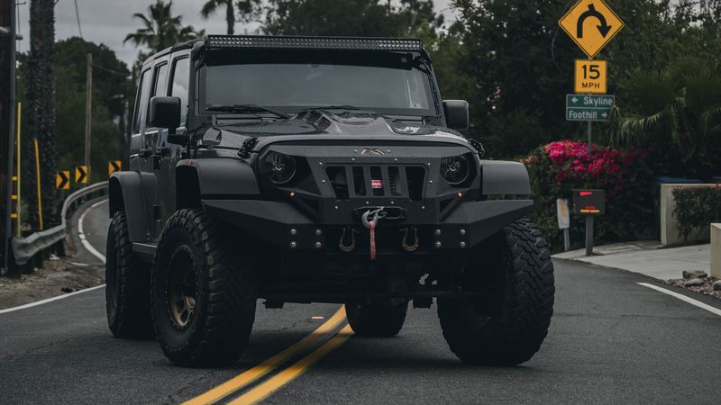 jeep cj, jeep, car, front view, 4k