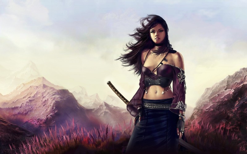 anime girl, anime, warrior, hd, artist, artwork, digital art