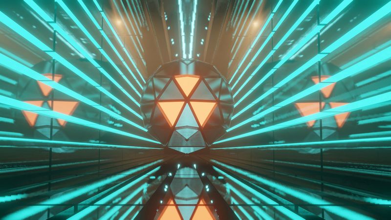 shape, neon, sphere, 3d, 4k