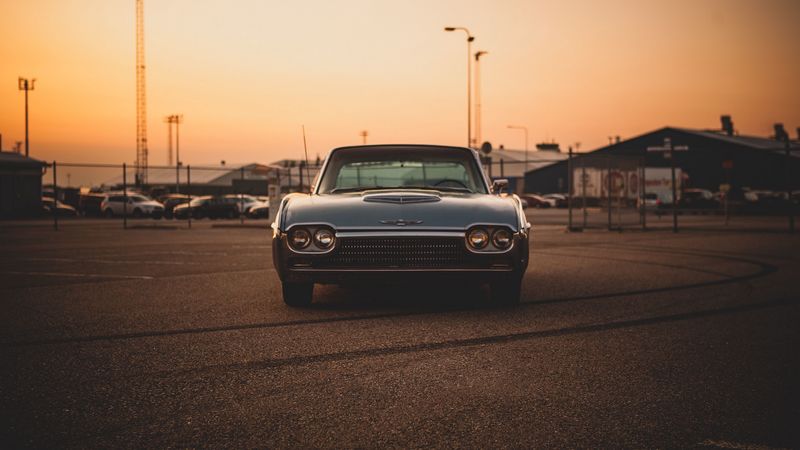 ford thunderbird 63, ford, car, old, vintage, front view, 4k
