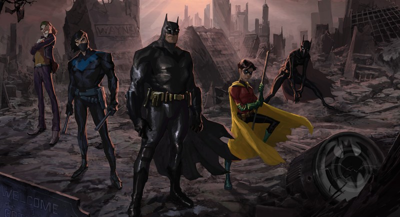 batman, hd, 4k, 5k, artwork, artist, superheroes, robin, nightwing, joker
