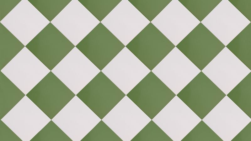 tile, green, white, square, 4k