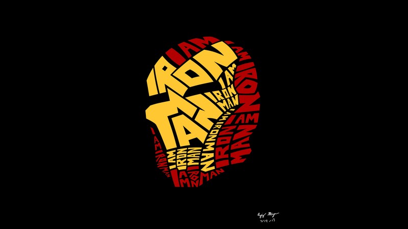 iron man, typography, artwork, 8k, hd, 4k, 5k, superheroes, digital art