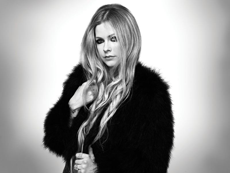 avril lavinge, singer, music, girls, hd, 4k, 5k, monochrome, black and white