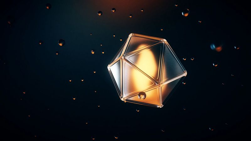 polyhedron, shape, bubbles, volumetric, 3d, 4k