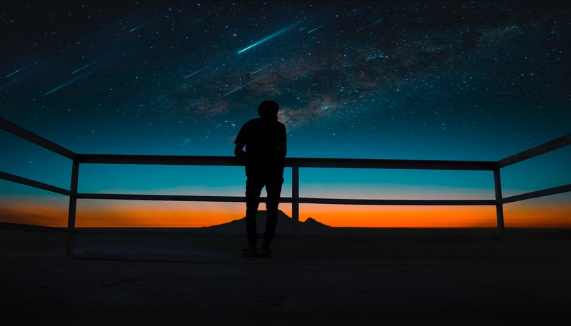 silhouette, person, photography, stars, hd, 4k, 5k, 8k, night, stars