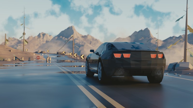 low poly, camaro, chevrolet, cars, artist, artwork, digital art, hd