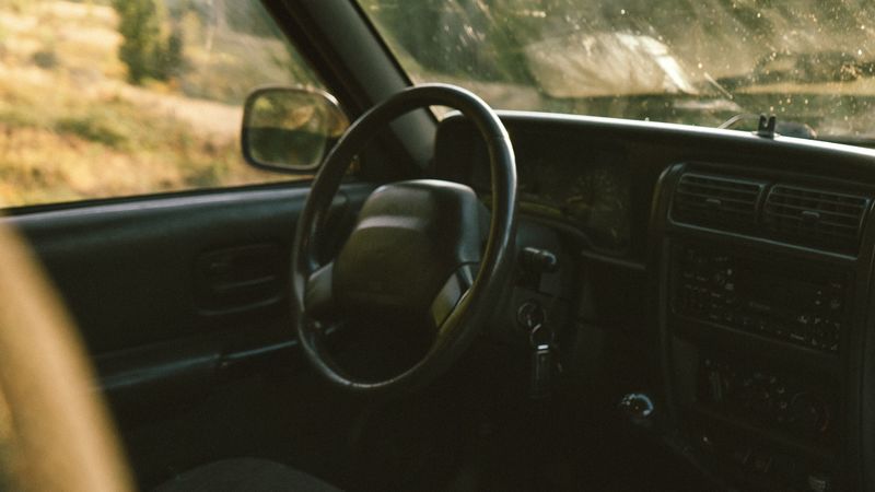 car, salon, steering wheel, map, travel, 4k