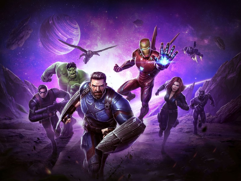 marvel contest of champions, games, hd, marvel, iron man, captain america, hulk, black widow, black panther