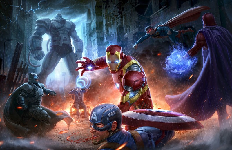 marvel, avengers, justice league, artwork, hd, artist, superheroes, artstation