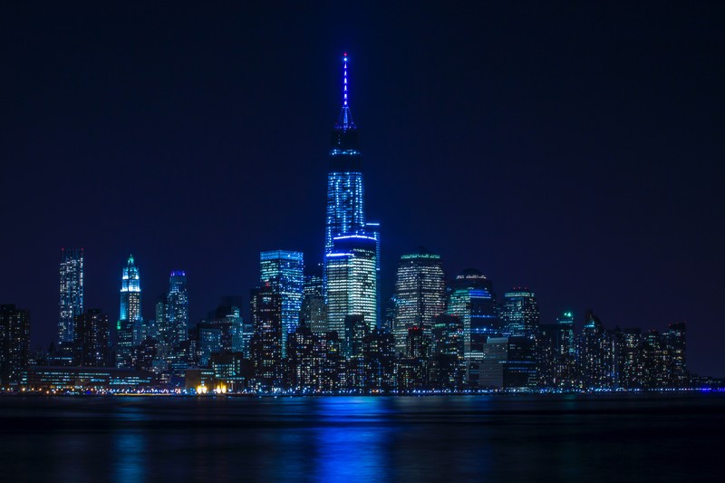 buildings, lights, photography, hd, 4k, 5k, 8k, blue, night, world, reflection