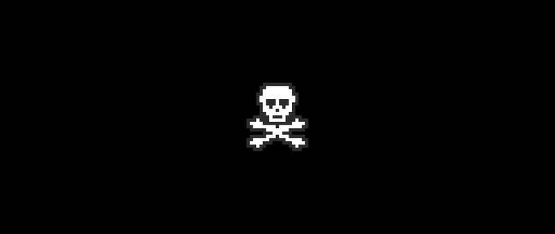skull and bones, skull, hd, minimalism, 8 bit