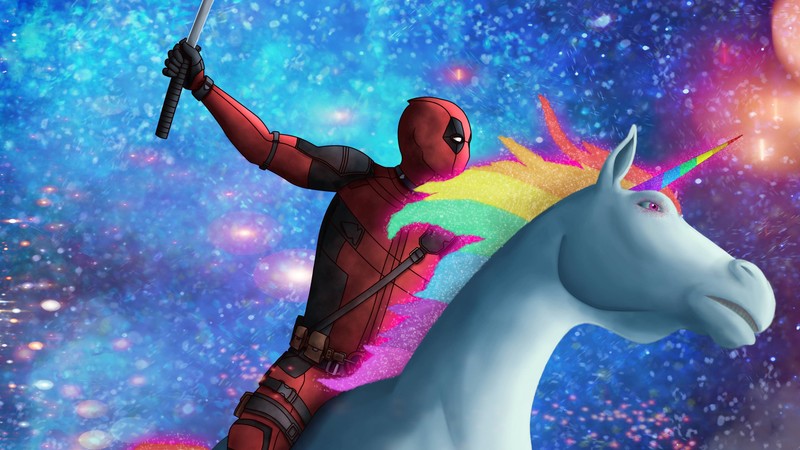 deadpool, unicorn, hd, 4k, superheroes, colorful