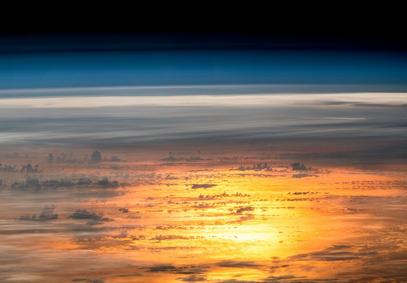 space, sky, clouds, horizon, reflection, nature, hd, 4k, 5k