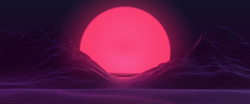 neon, mountains, artist, artwork, digital art, hd, 4k, deviantart