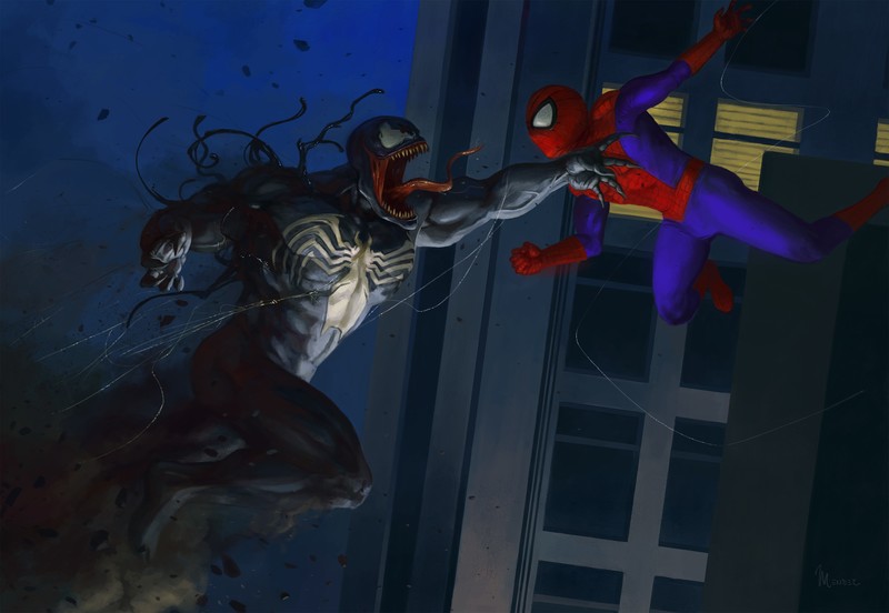 venom, spiderman, artwork, hd, 4k, artist, deviantart, superheroes