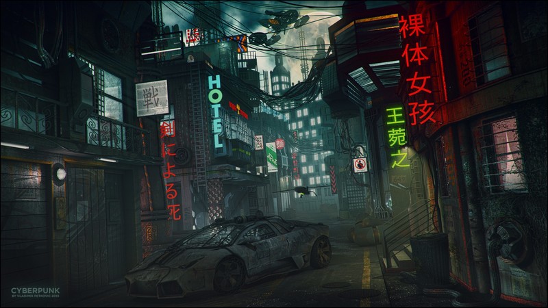 cyberpunk, neon, lamborghini, artist, artwork, digital art, hd, deviantart