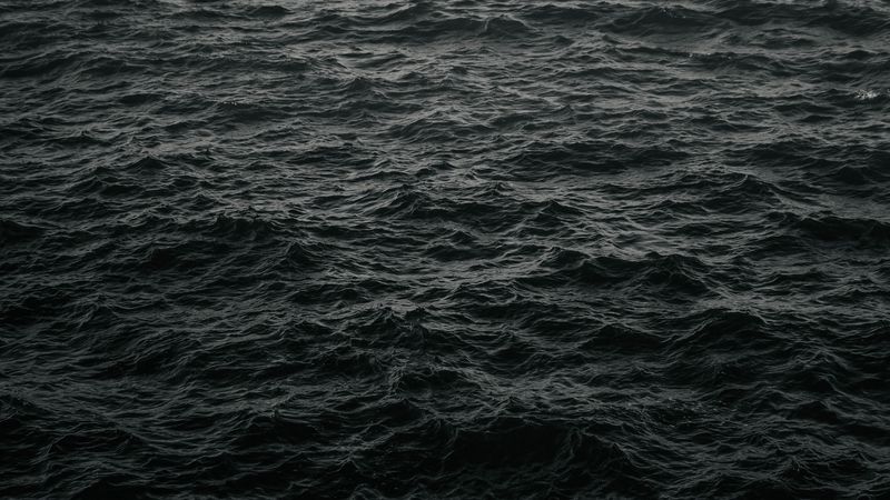 waves, ripples, dark, water, sea, 4k