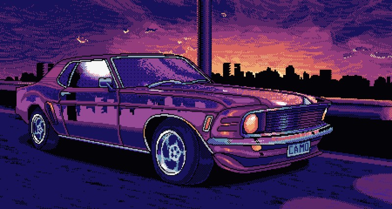 8 bit, artist, digital art, artwork, mustang, hd, 4k, 5k, deviantart