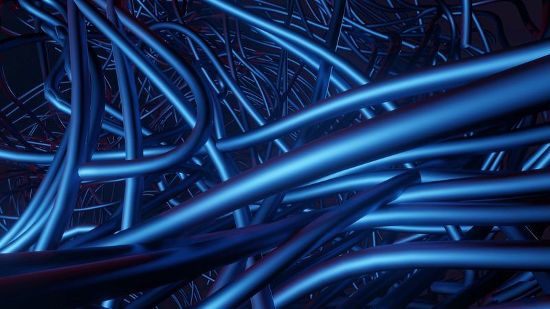 threads, tangled, plexus, 3d, structure, 4k