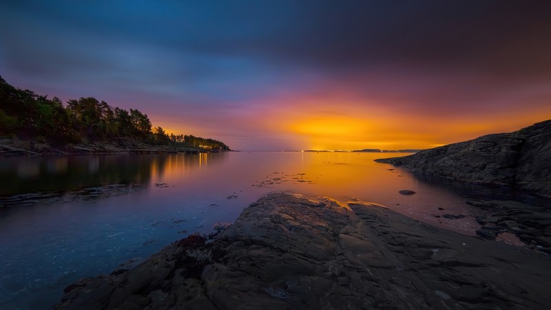 sunset, horizon, nature, hd, 4k