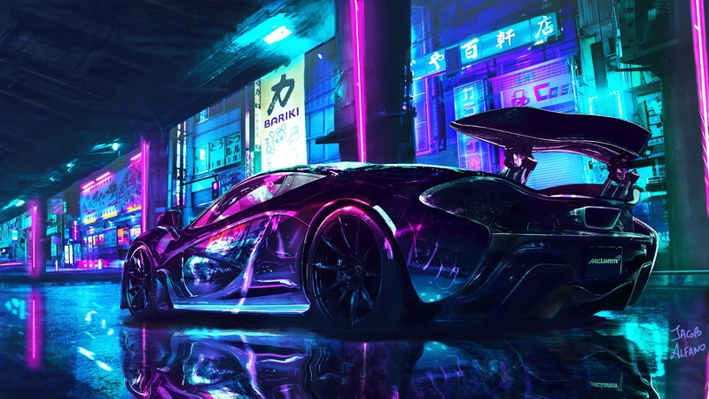 mclaren, cars, artist, artwork, digital art, hd, 4k, cyberpunk, artstation
