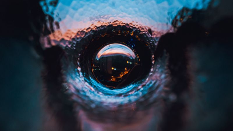 drops, water, reflection, illusion, macro, 4k