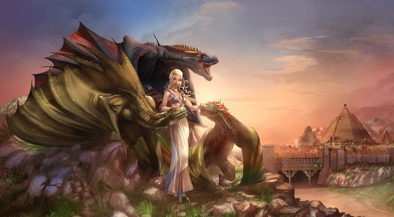 daenerys targaryen, dragon, game of thrones, tv shows, hd, 4k