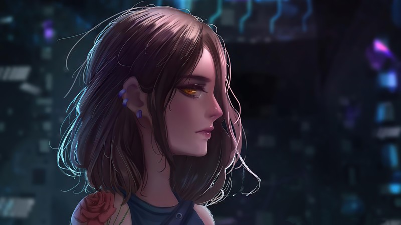 cyberpunk, anime girl, anime, artist, artwork, digital art, hd, 4k, deviantart