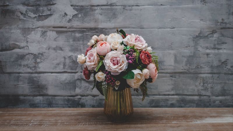roses, bouquet, flowers, vase, 4k