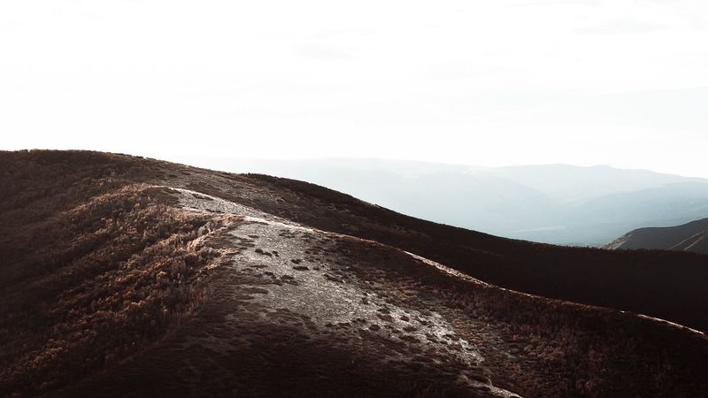 mountains, hills, sky, fog, landscape, 4k