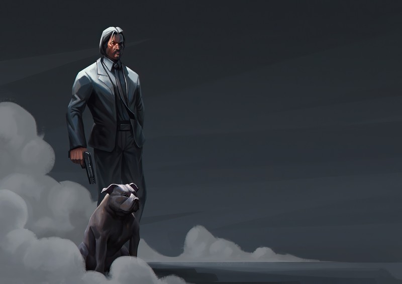 john wick, keanu reeves, artwork, movies, artist, hd, 4k, artstation