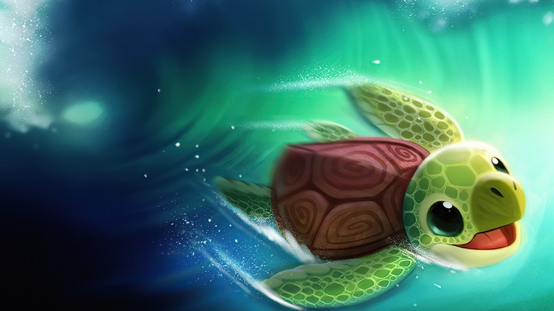 turtle, artist, artwork, digital art, hd, 4k, deviantart