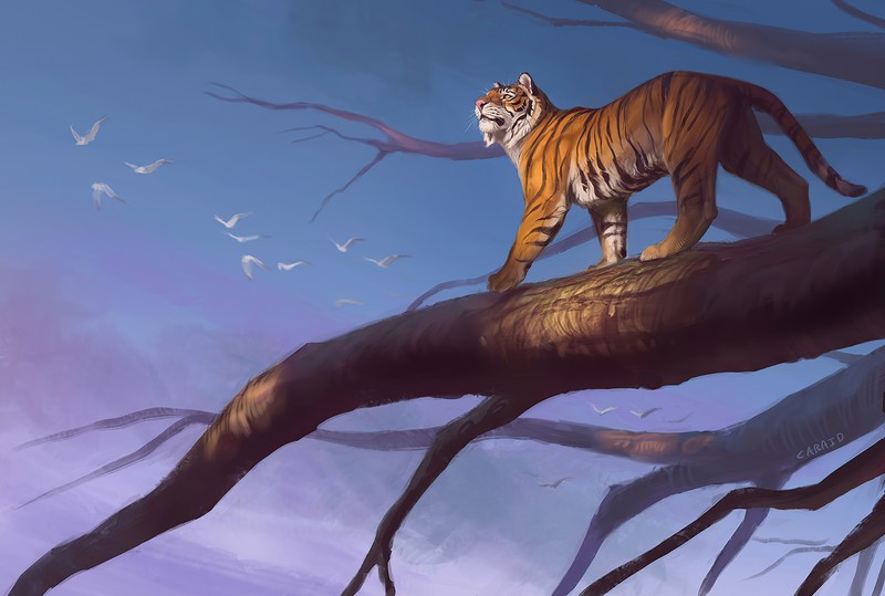 tiger, animals, artist, artwork, digital art, hd, 4k, deviantart