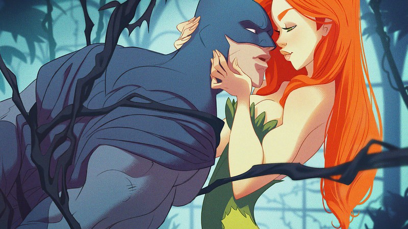 batman, poison ivy, superheroes, hd, 4k, artist, artwork, digital art, artstation, love