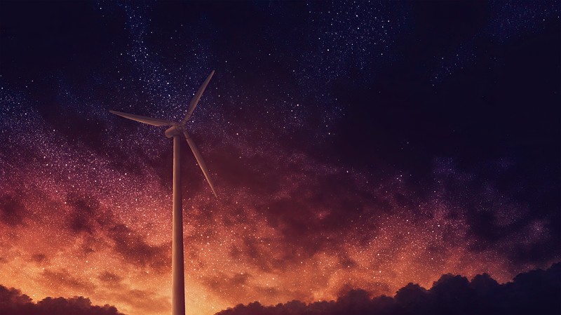 wind turbines, artist, artwork, digital art, hd, 4k, deviantart