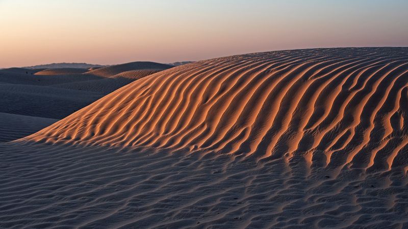 desert, sand, dunes, hills, landscape, 4k