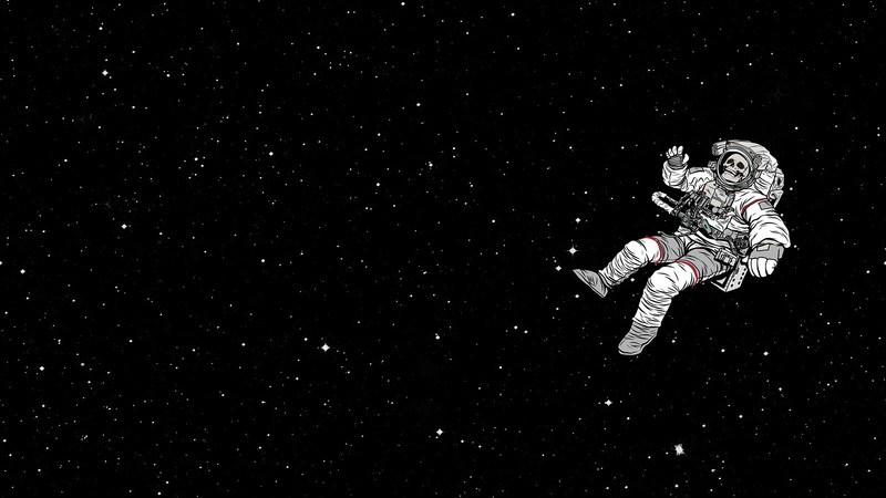 astronaut, skull, artist, artwork, digital art, hd, 4k, dark, black