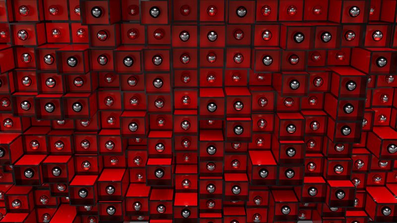 structure, cubes, red, 3d, 4k