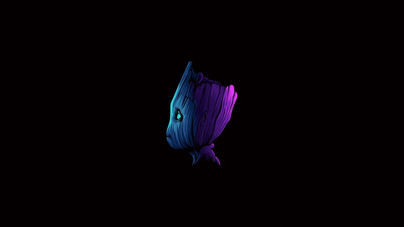 baby groot, superheroes, artwork, artist, hd, 4k, minimalism
