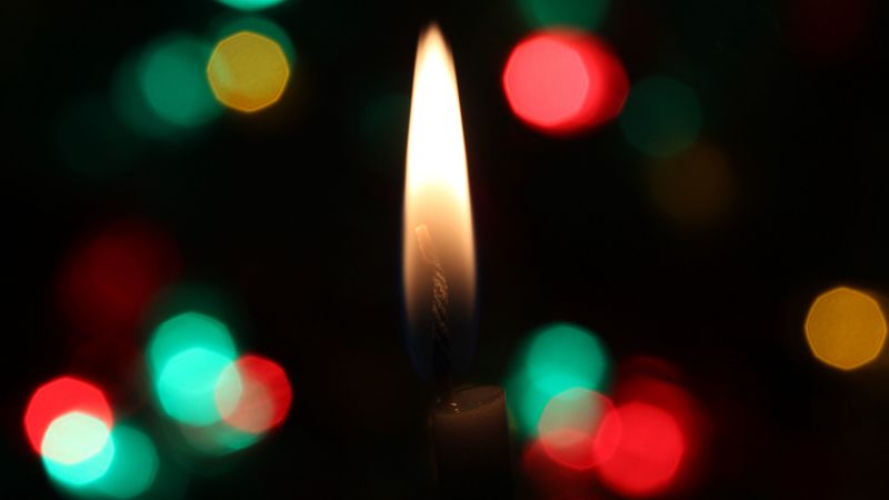 candle, fire, glare, bokeh, lights, 4k
