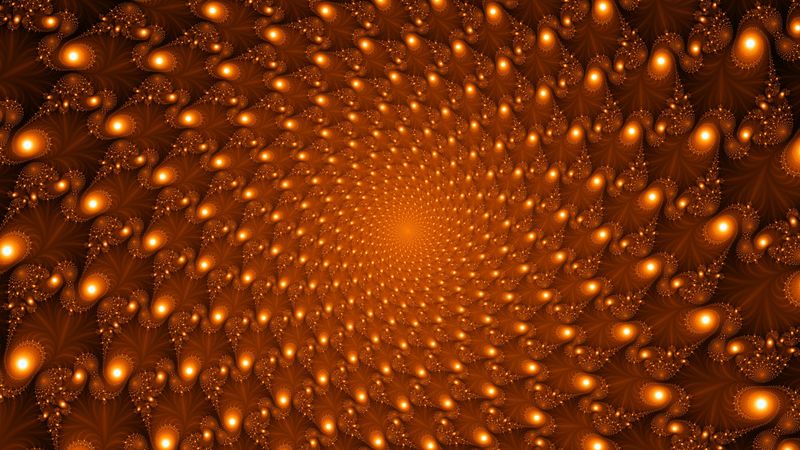fractal, spiral, swirling, glow, abstraction, 4k